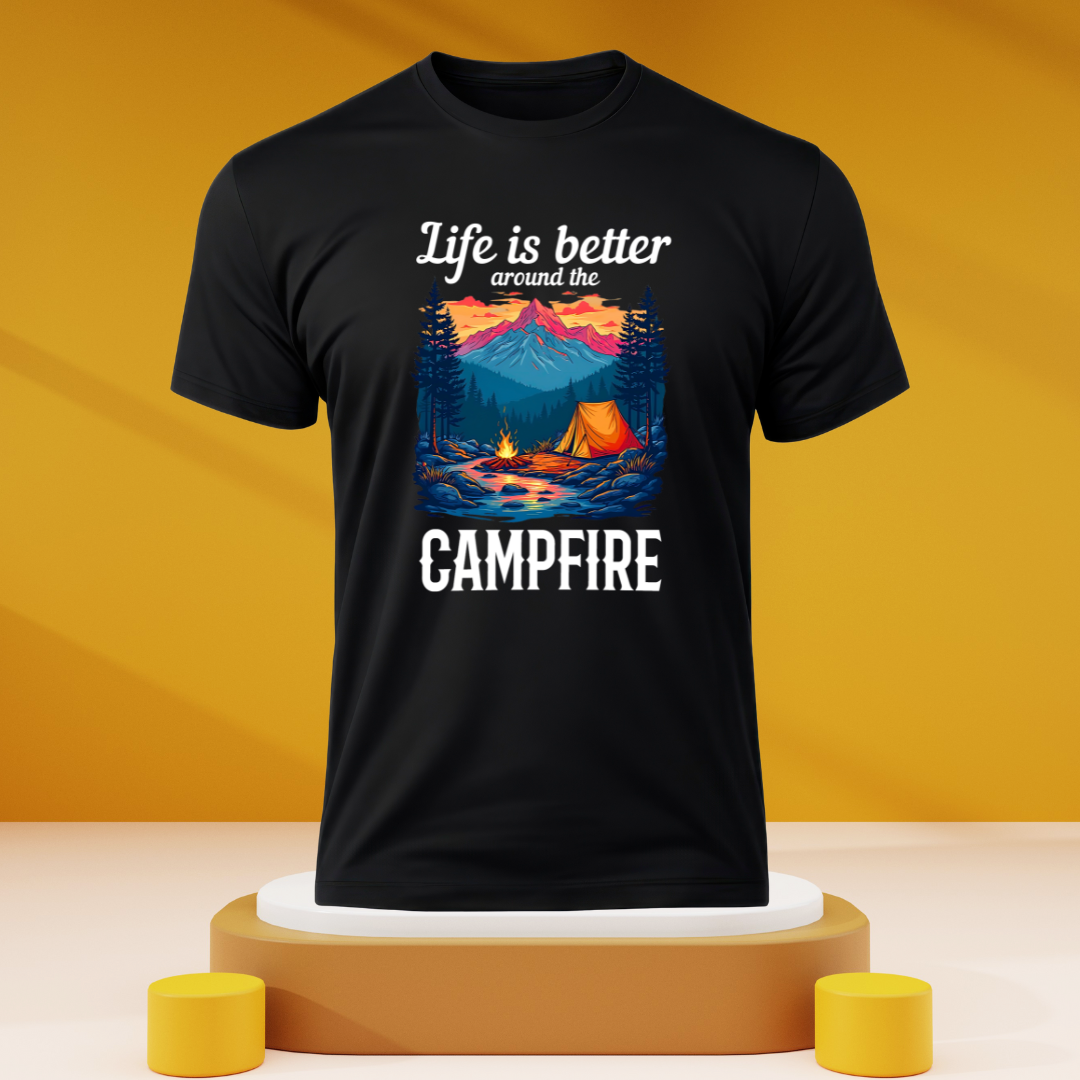 Life is better around the campfire Dark Unisex T-shirts