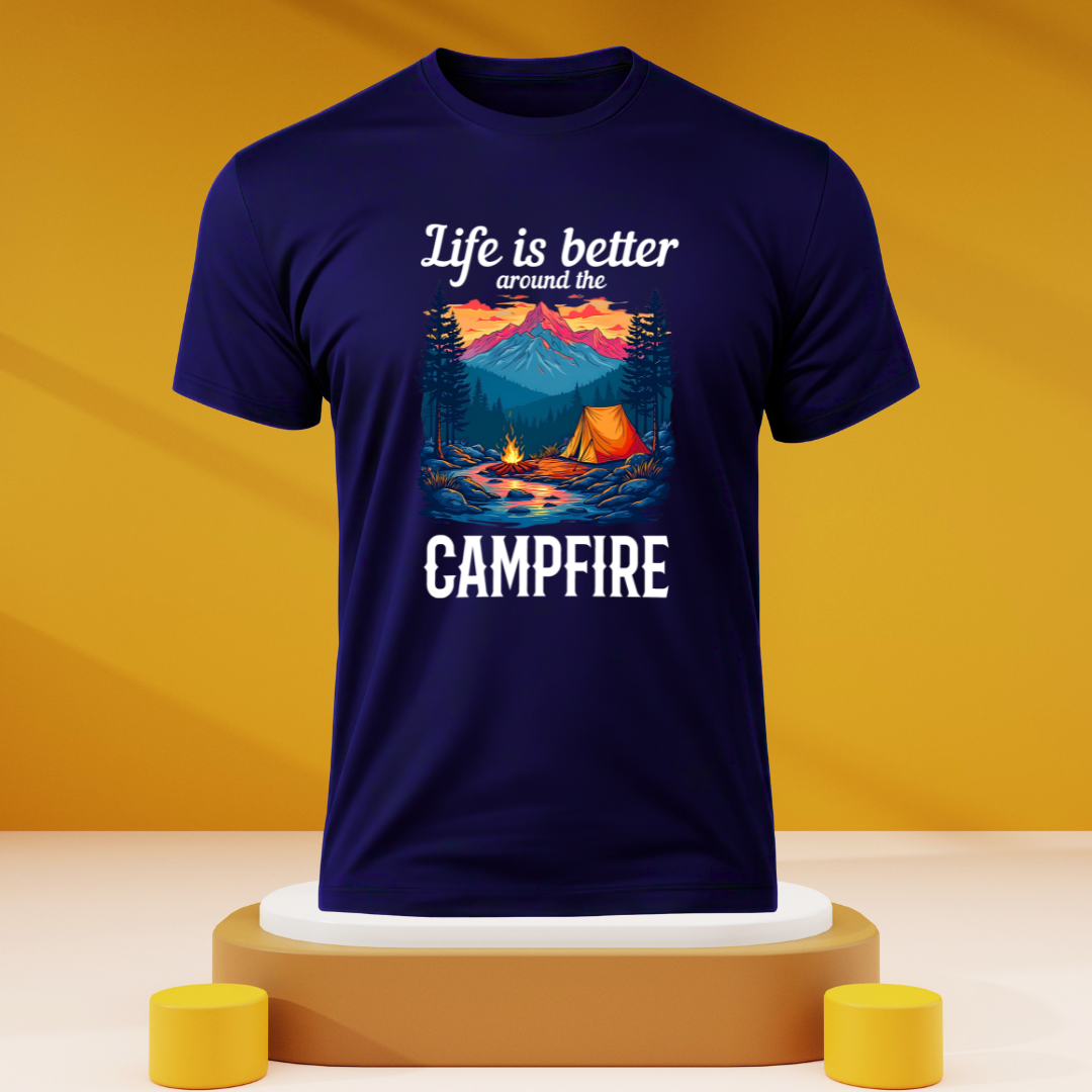 Life is better around the campfire Dark Unisex T-shirts