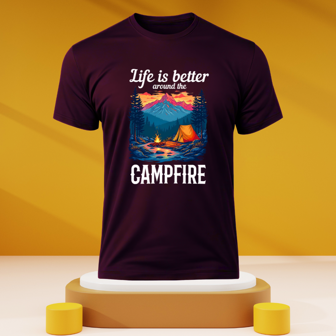 Life is better around the campfire Dark Unisex T-shirts
