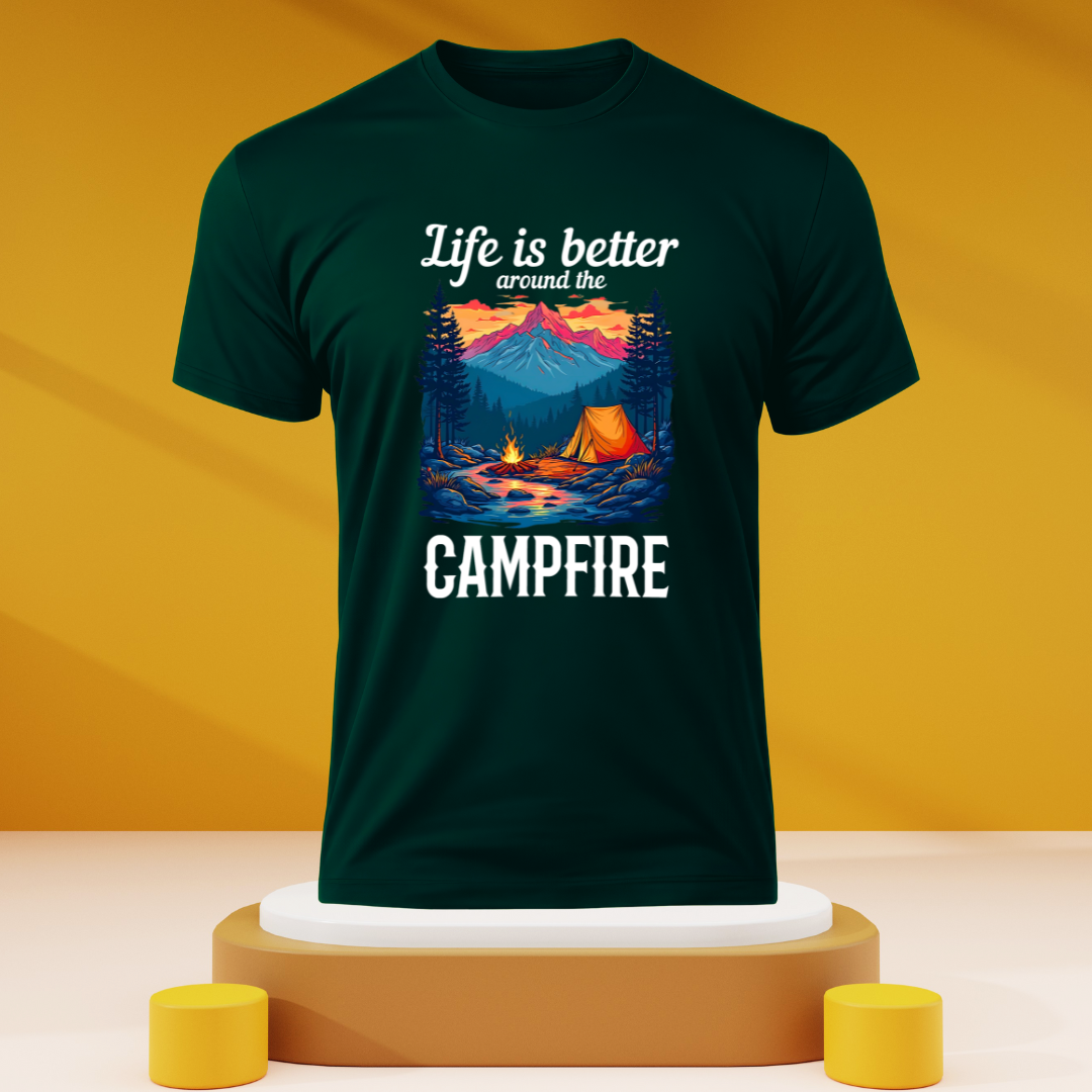 Life is better around the campfire Dark Unisex T-shirts