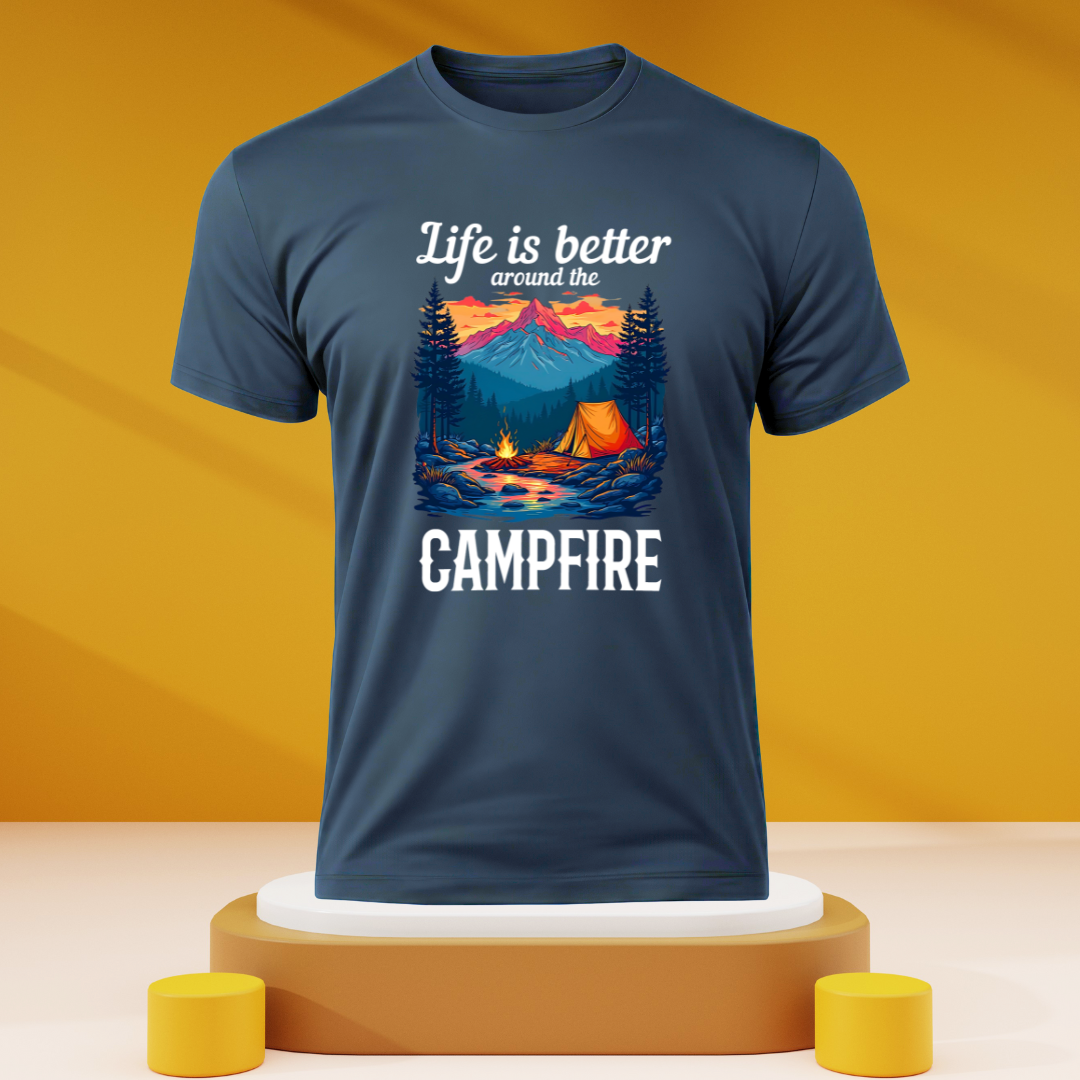 Life is better around the campfire Dark Unisex T-shirts