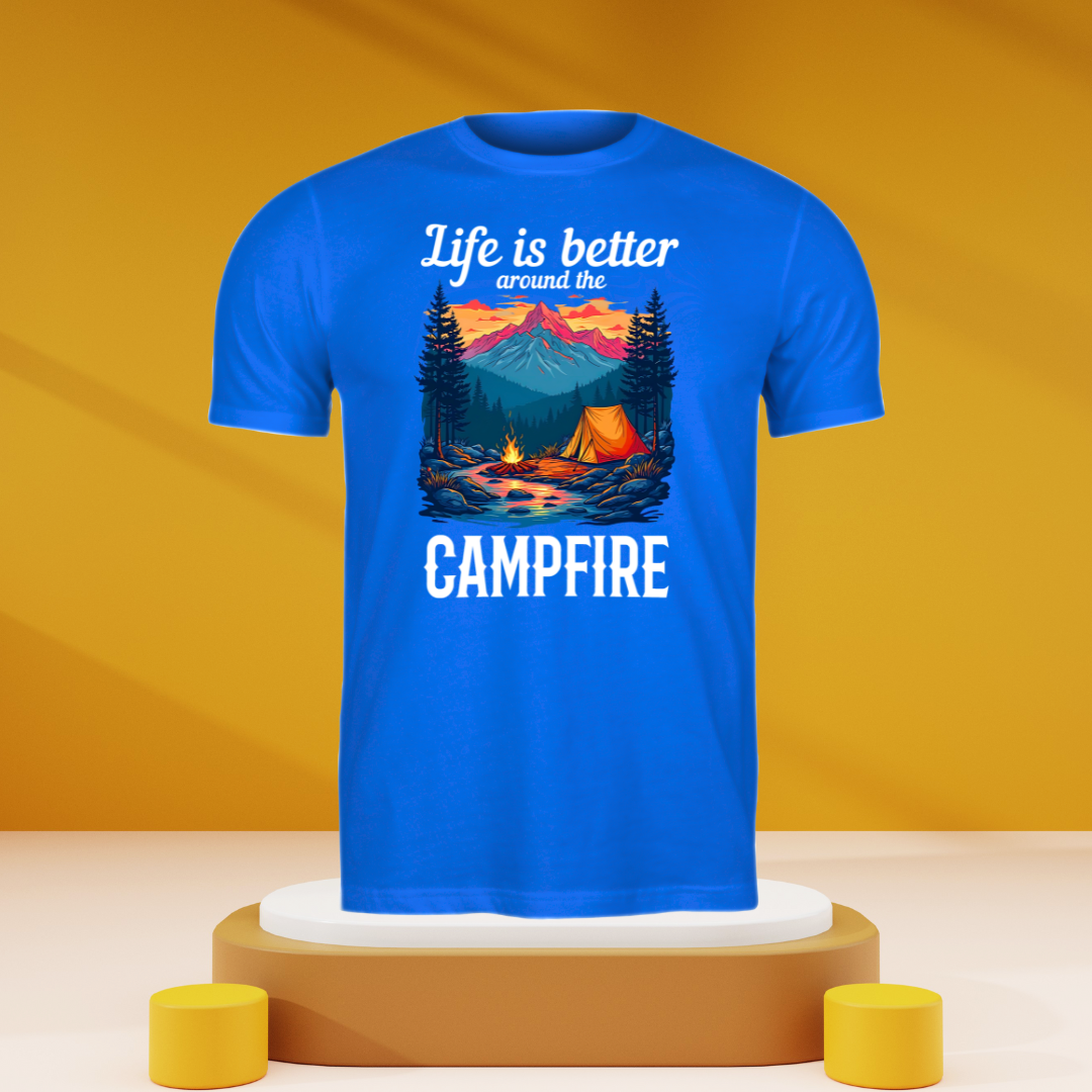 Life is better around the campfire Dark Unisex T-shirts