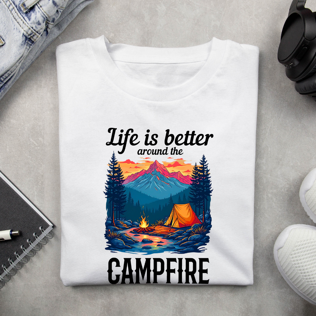 Life is better around the campfire Light Unisex T-shirts