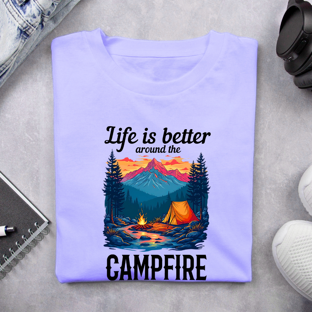 Life is better around the campfire Light Unisex T-shirts