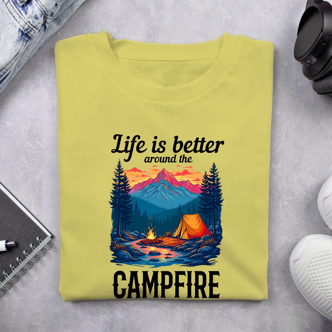Life is better around the campfire Light Unisex T-shirts