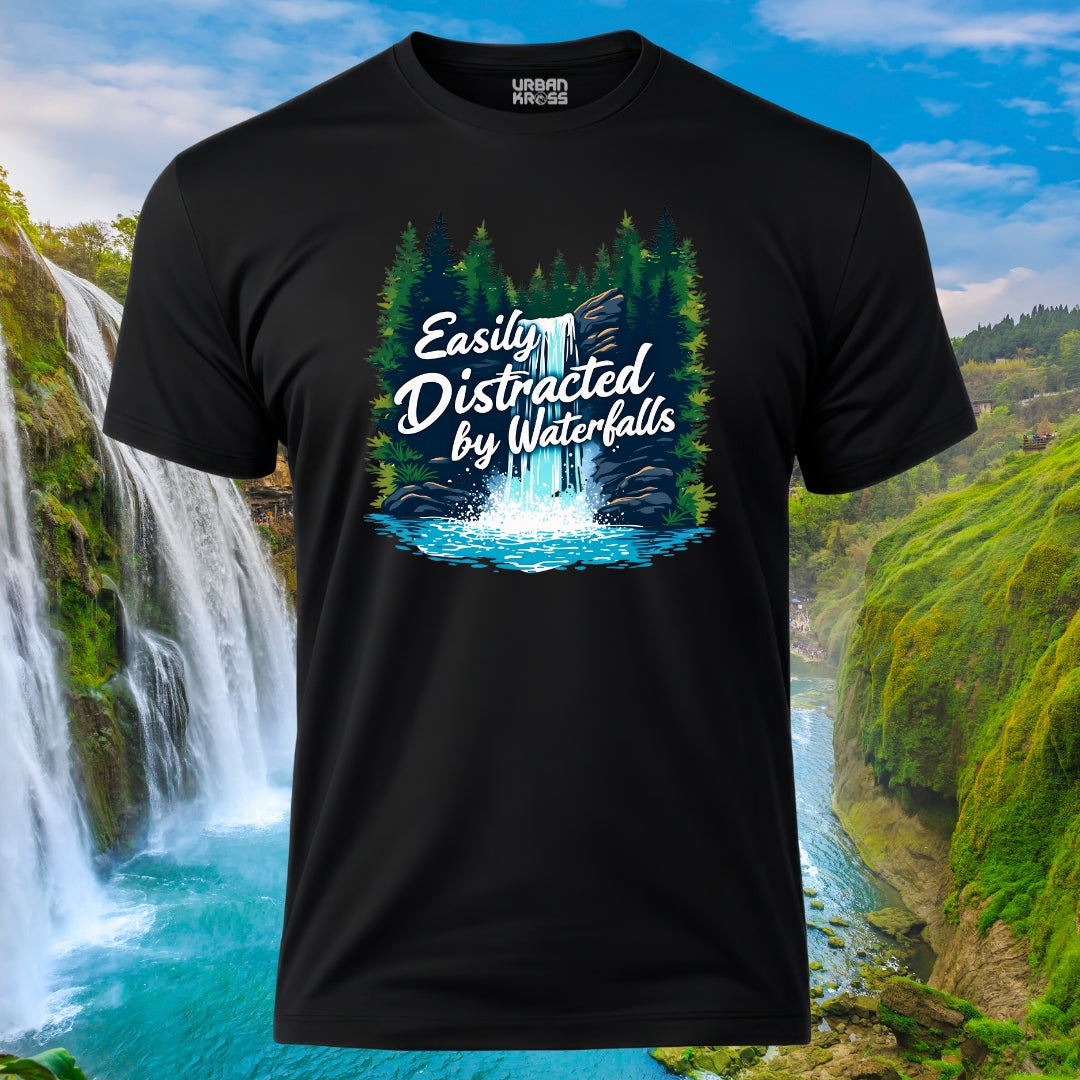Easily distracted by waterfalls Unisex Classic Crew T-Shirt
