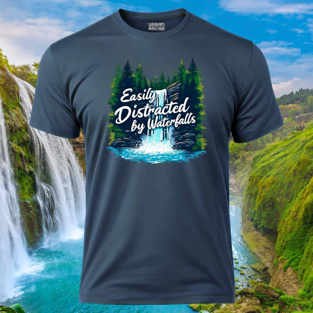 Easily distracted by waterfalls Unisex Classic Crew T-Shirt