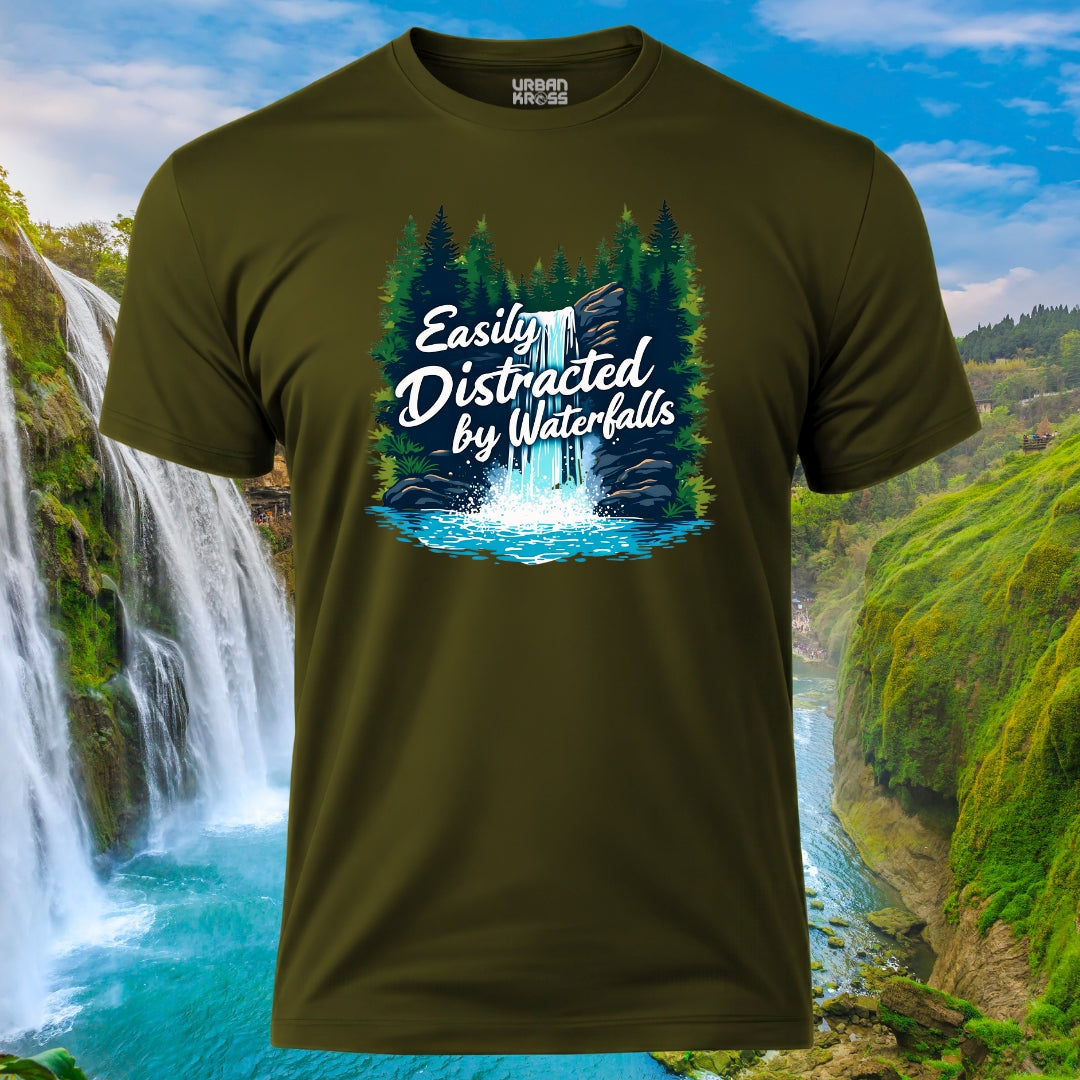 Easily distracted by waterfalls Unisex Classic Crew T-Shirt