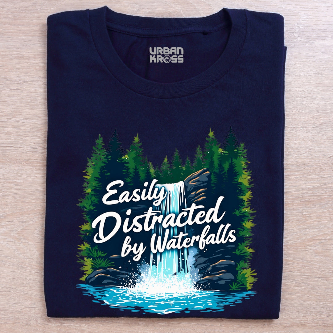 Easily distracted by waterfalls Unisex Classic Crew T-Shirt
