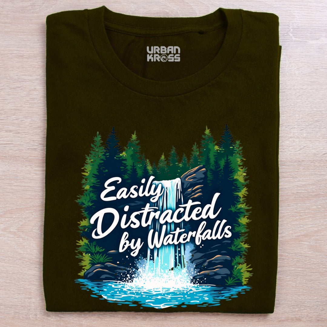Easily distracted by waterfalls Unisex Classic Crew T-Shirt