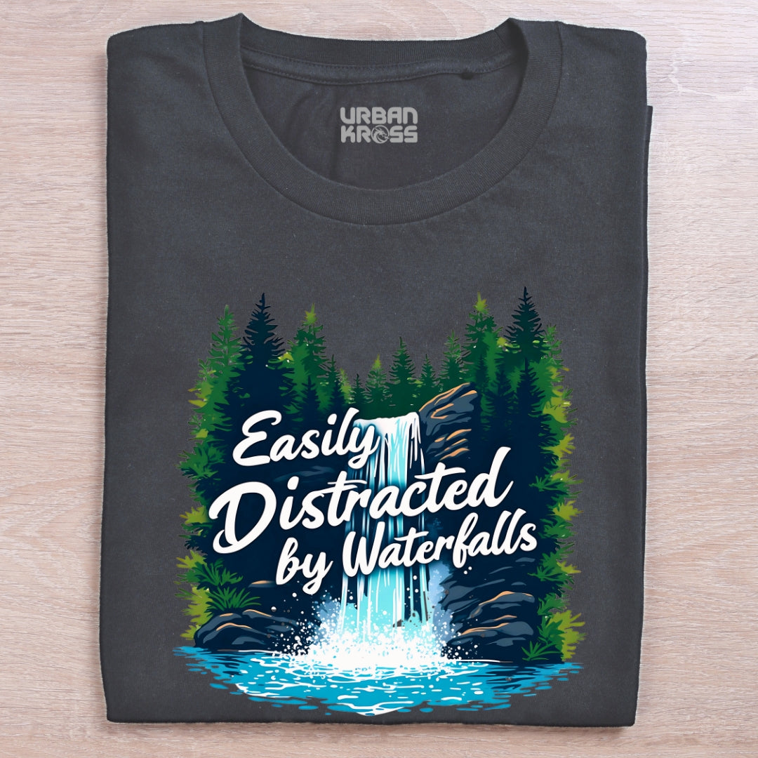 Easily distracted by waterfalls Unisex Classic Crew T-Shirt