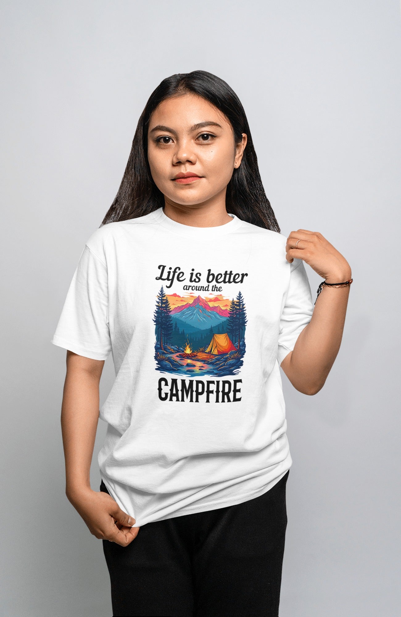 Life is better around the campfire Light Unisex T-shirts
