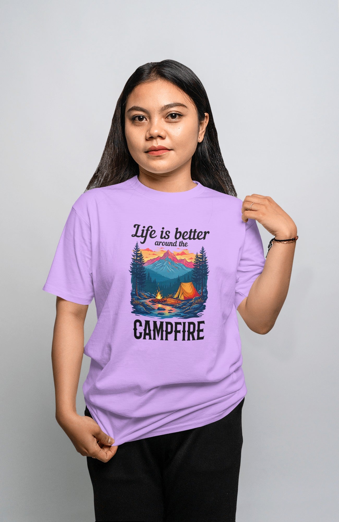Life is better around the campfire Light Unisex T-shirts