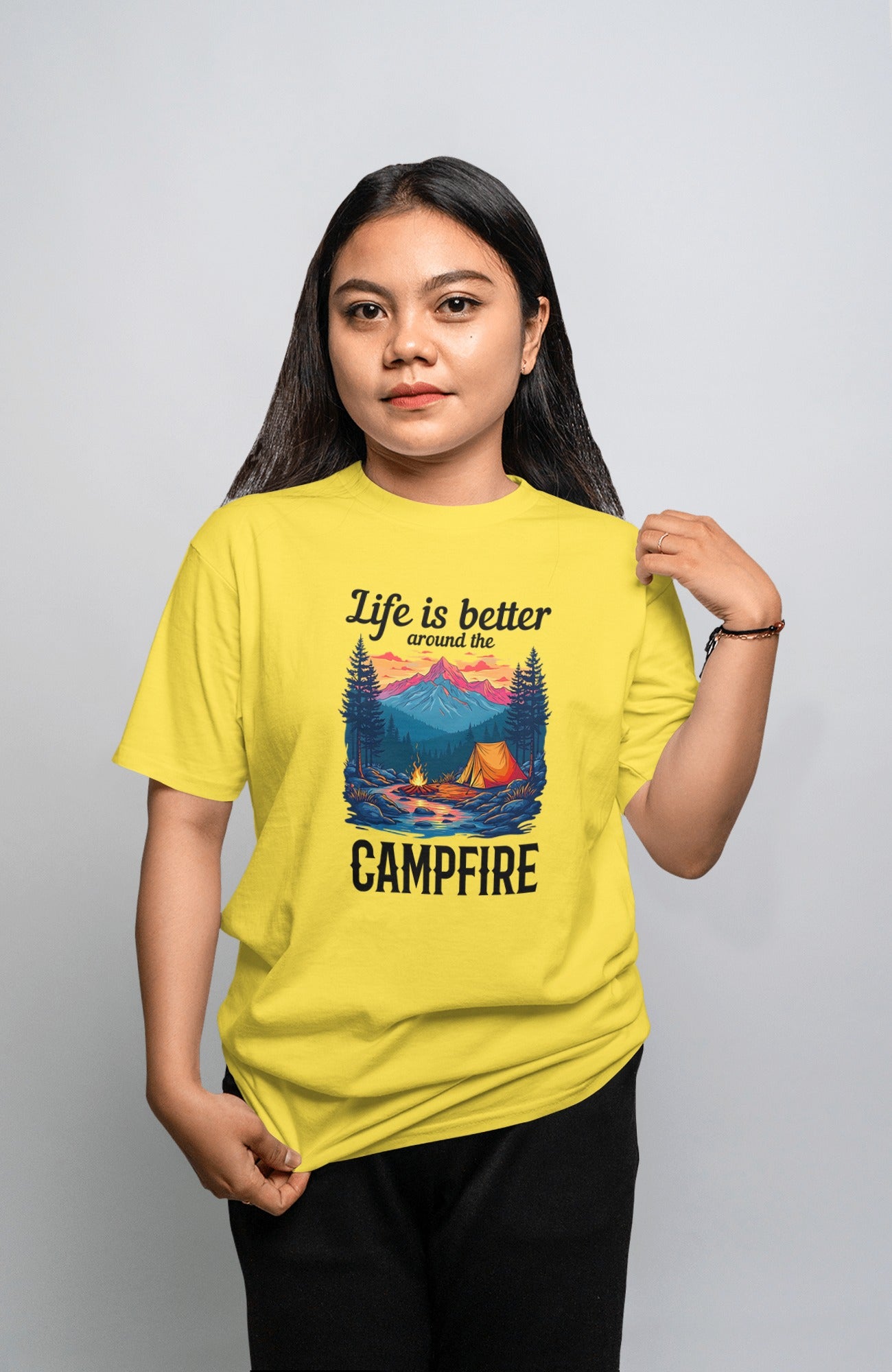 Life is better around the campfire Light Unisex T-shirts