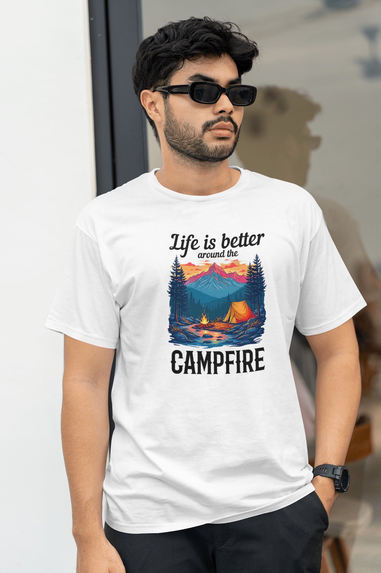 Life is better around the campfire Light Unisex T-shirts