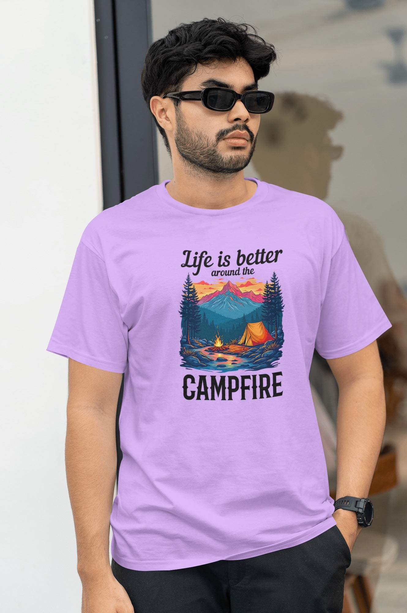 Life is better around the campfire Light Unisex T-shirts