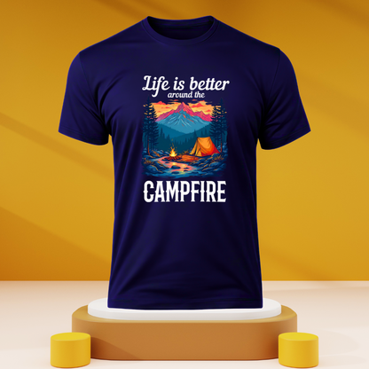 Life is better around the campfire Dark Unisex T-shirts
