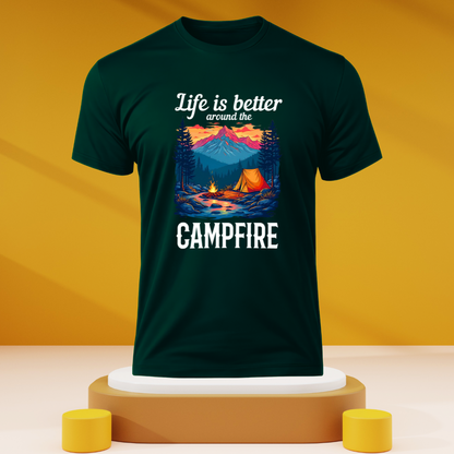Life is better around the campfire Dark Unisex T-shirts
