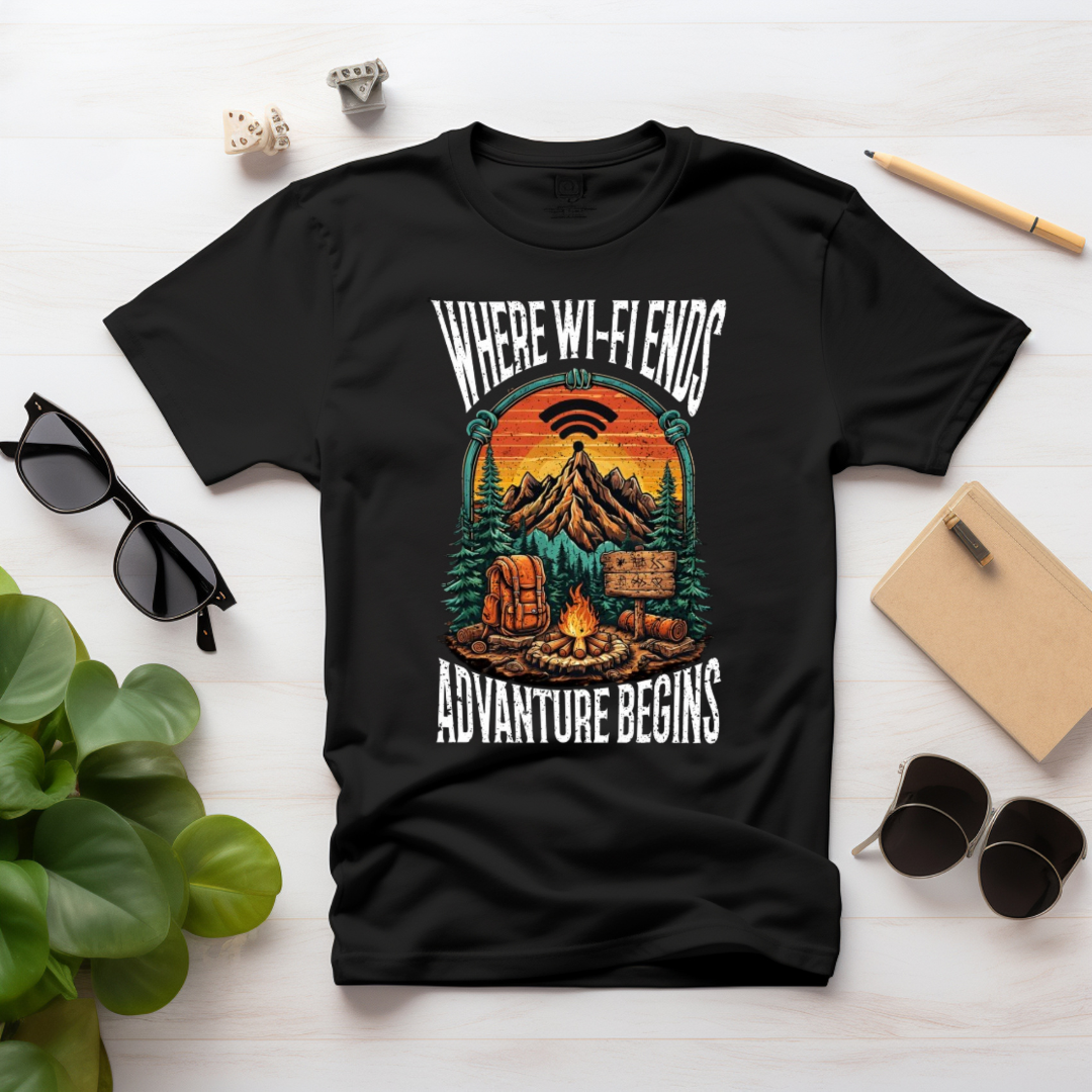 Where Wi-Fi Ends Adventure Begins Unisex T-shirt