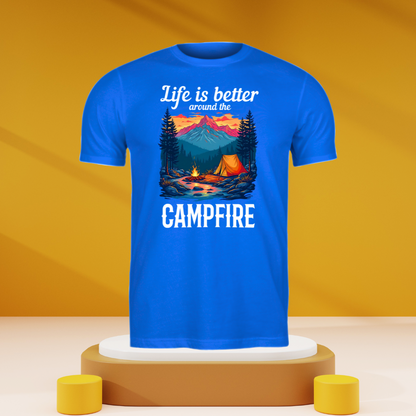 Life is better around the campfire Dark Unisex T-shirts