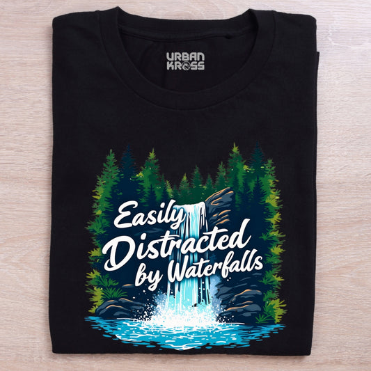 Easily distracted by waterfalls Unisex Classic Crew T-Shirt