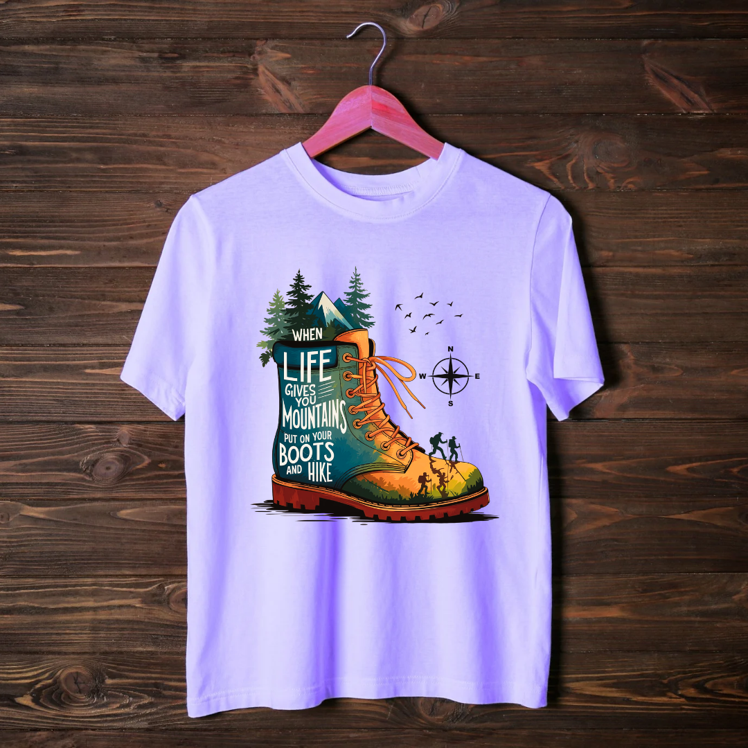 When Life Gives You Mountains Put On Your Boots And Hike Unisex T-shirt