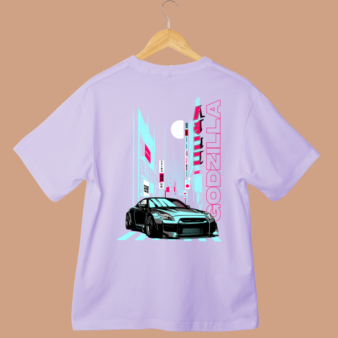 Godzilla Car Oversized Tees