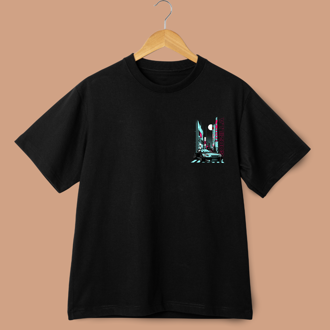 Godzilla Car Oversized Tees