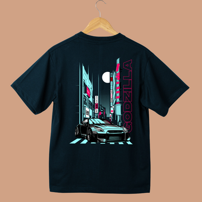 Godzilla Car Oversized Tees