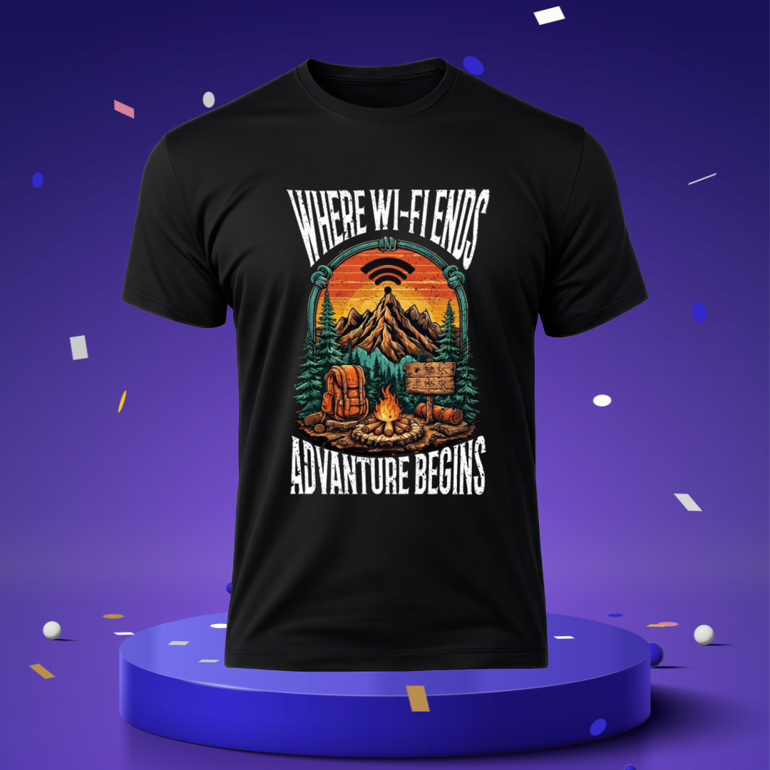 Where Wi-Fi Ends Adventure Begins Unisex T-shirt