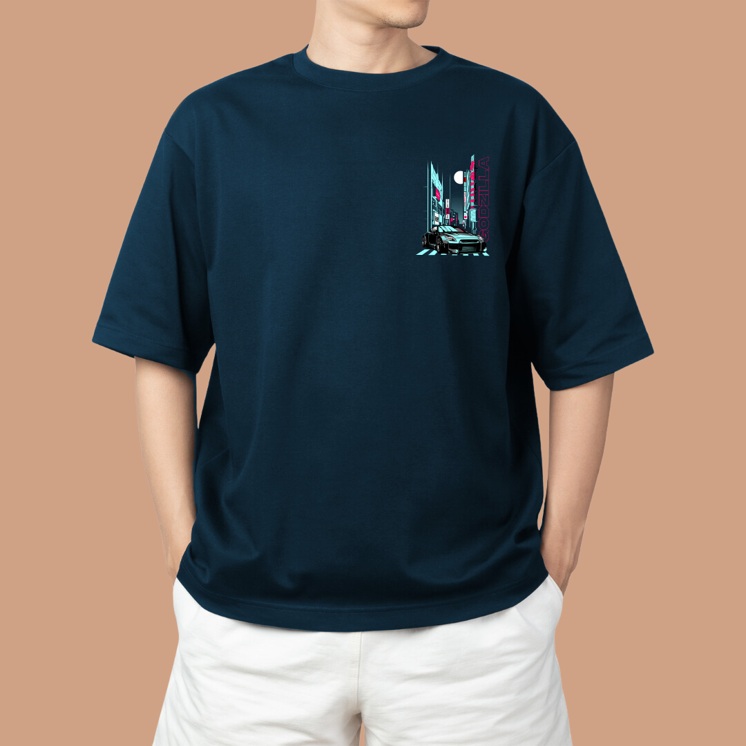 Godzilla Car Oversized Tees