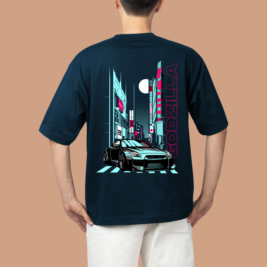 Godzilla Car Oversized Tees