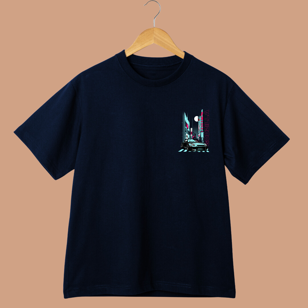 Godzilla Car Oversized Tees