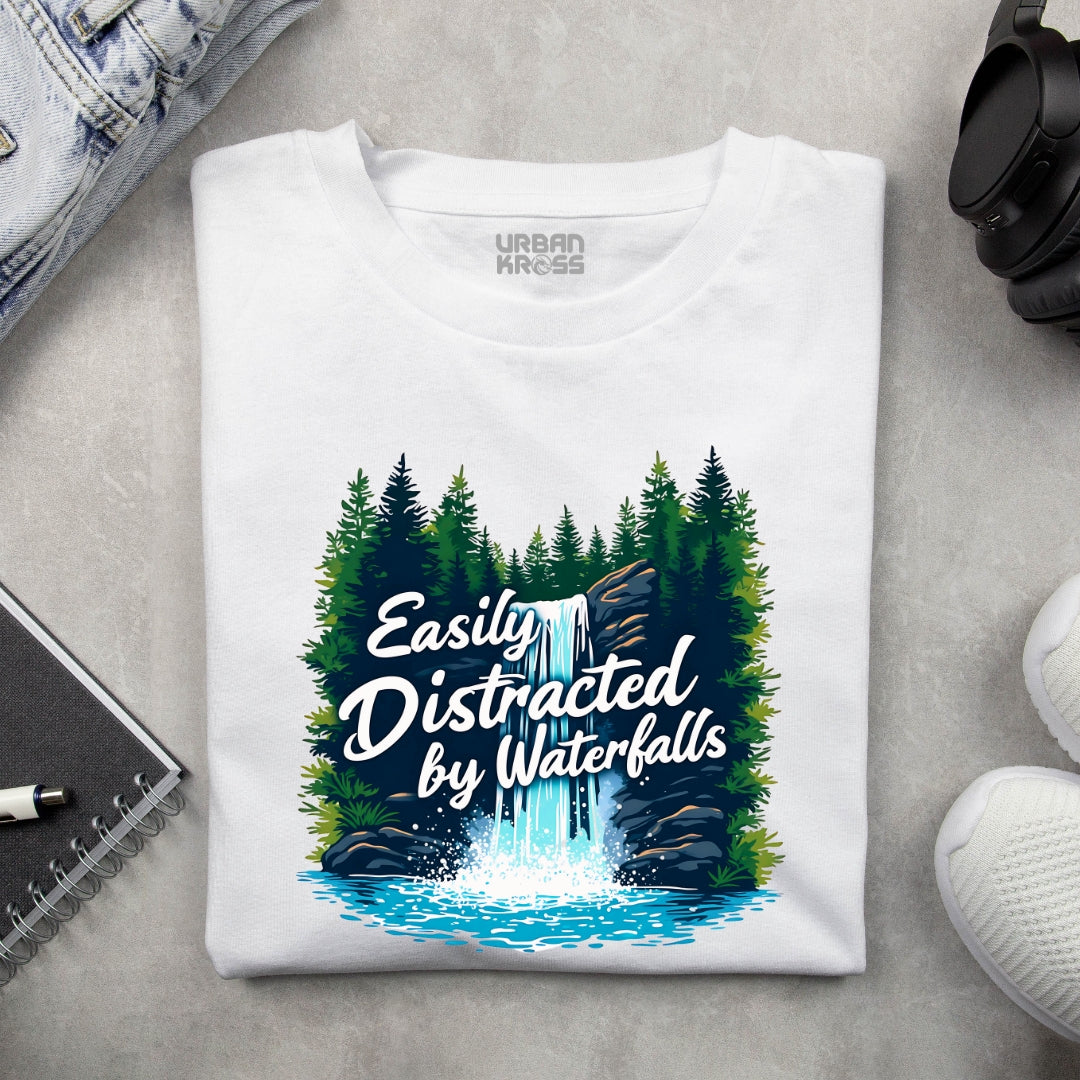 Easily distracted by waterfalls Unisex Classic Crew T-Shirt