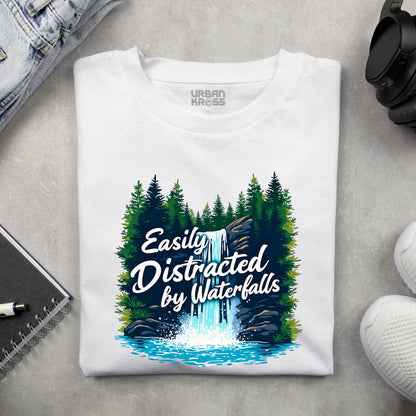 Easily distracted by waterfalls Unisex Classic Crew T-Shirt