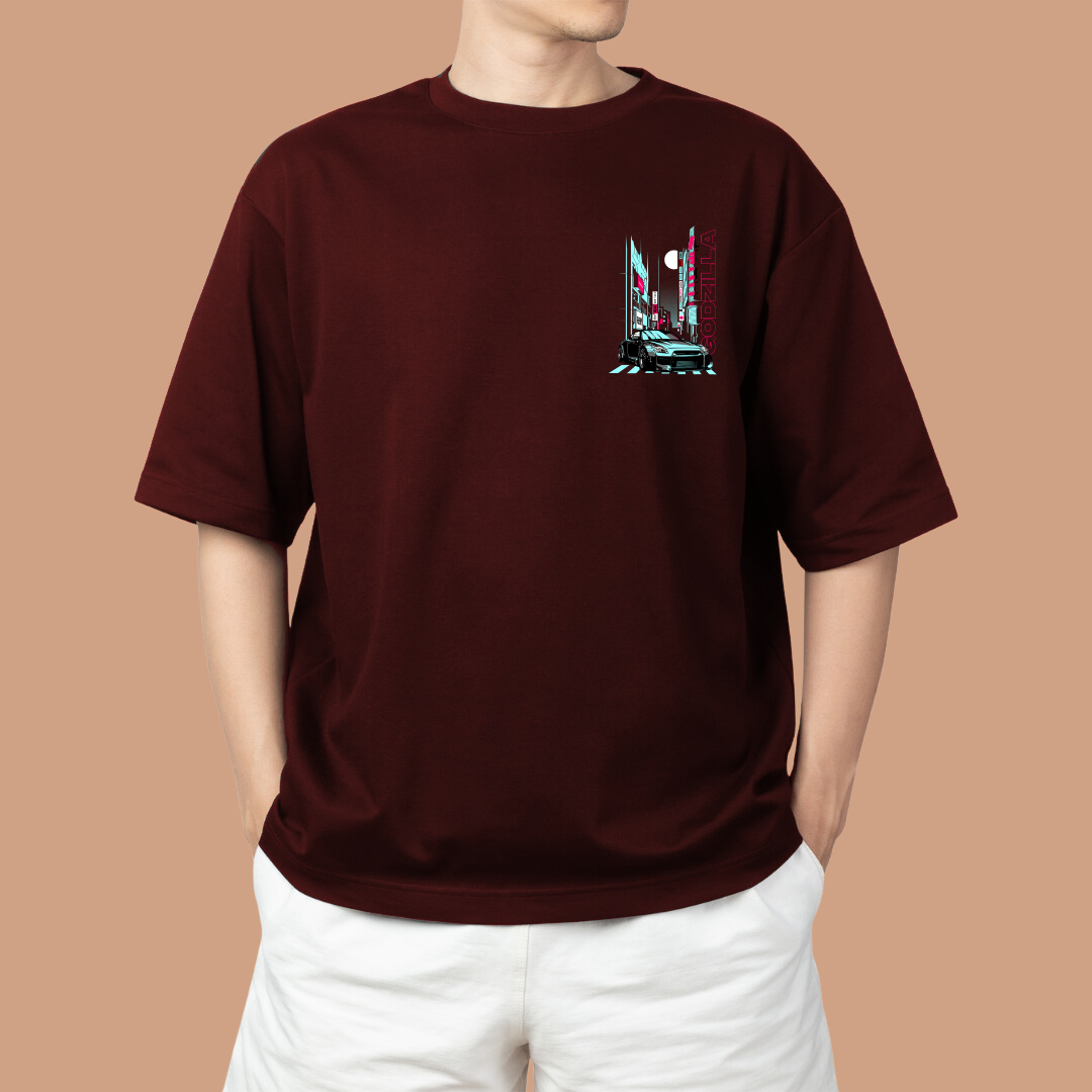 Godzilla Car Oversized Tees