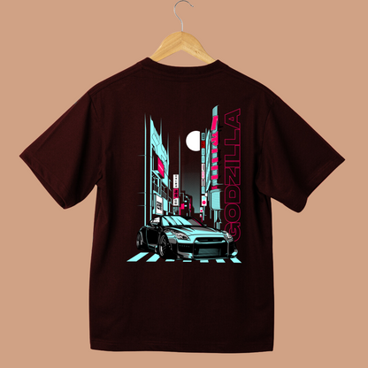 Godzilla Car Oversized Tees