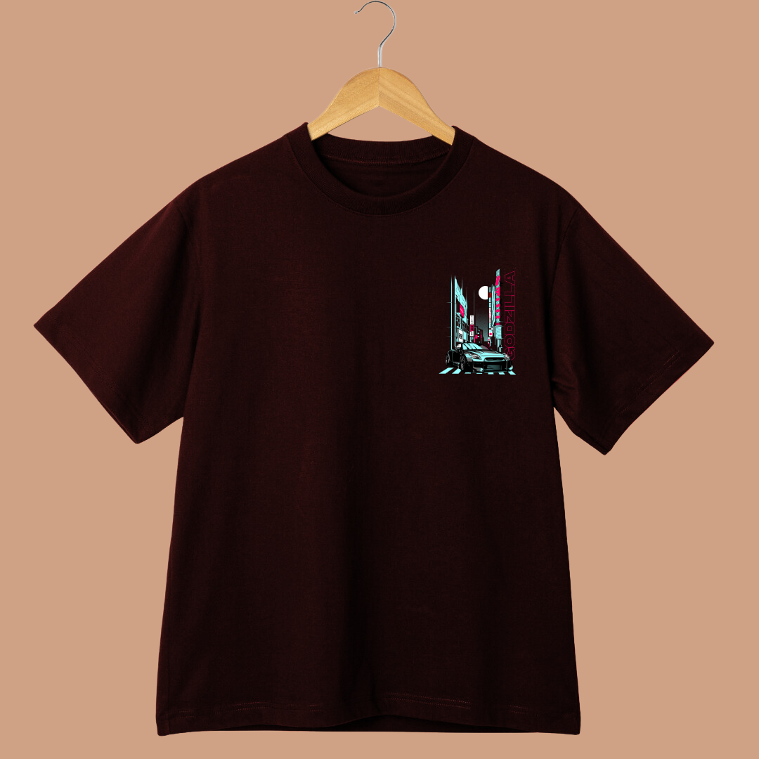 Godzilla Car Oversized Tees