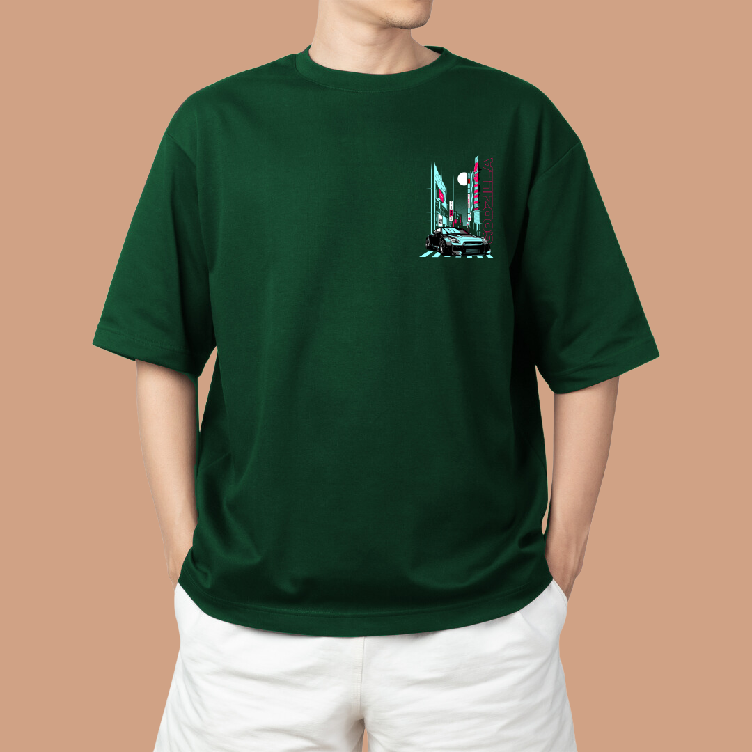 Godzilla Car Oversized Tees
