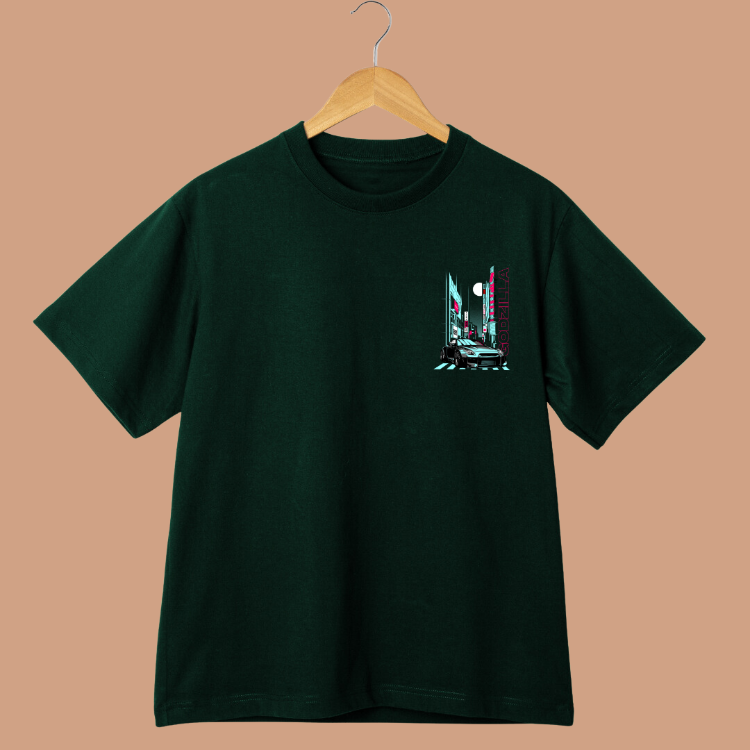 Godzilla Car Oversized Tees