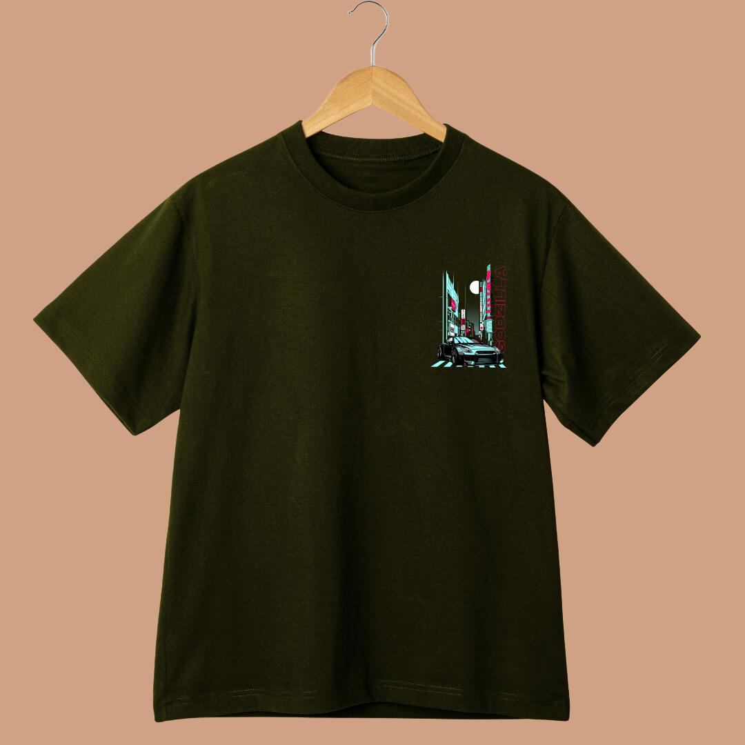 Godzilla Car Oversized Tees