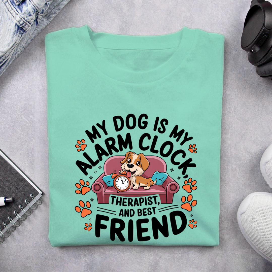 My Dog Is My Alarm Clock Unisex Half Sleeve T-shirt