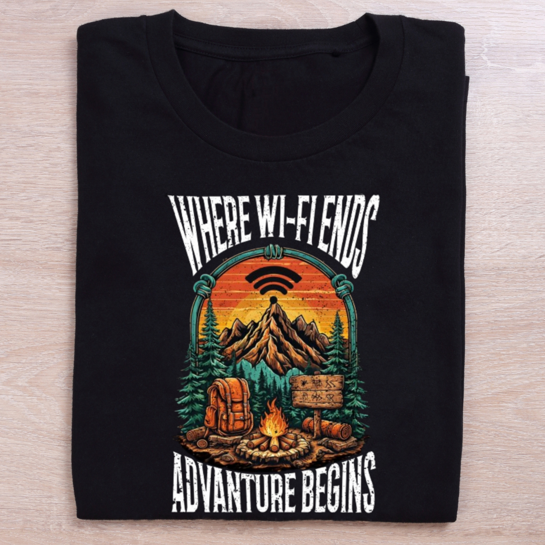 Where Wi-Fi Ends Adventure Begins Unisex T-shirt