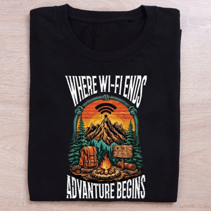 Where Wi-Fi Ends Adventure Begins Unisex T-shirt